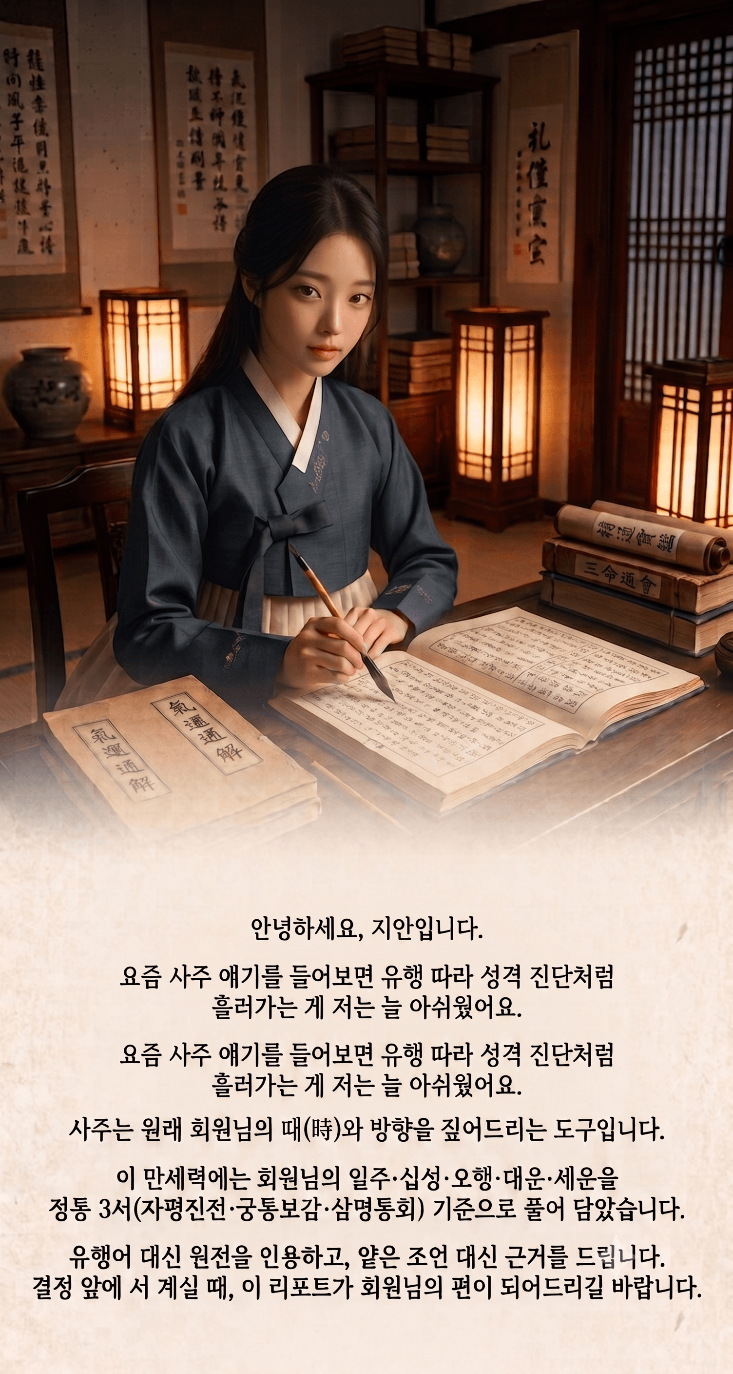 지안의 편지 · 자평진전·궁통보감·삼명통회 기반 만세력 소개
